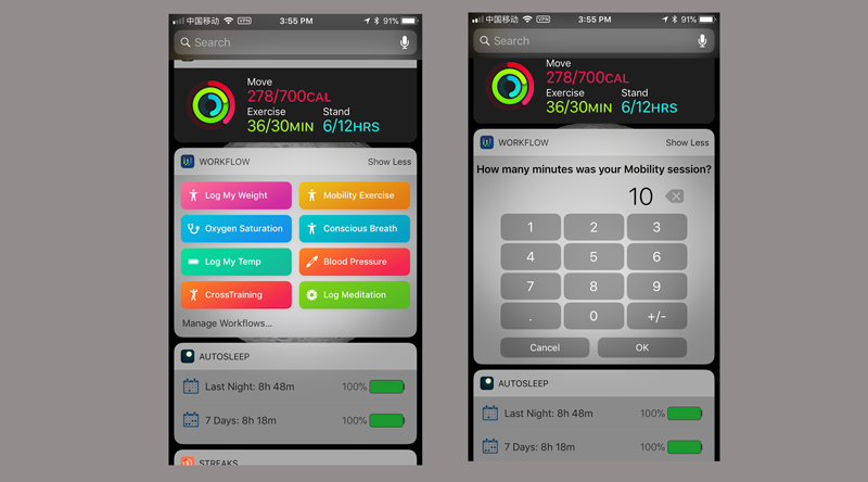 Workflow app iOS